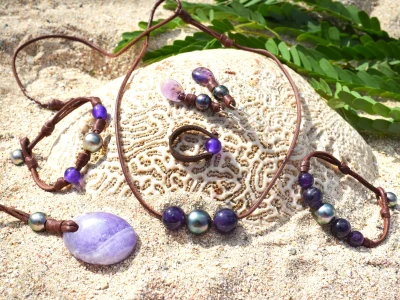 Presentation collection Amethiste et perles