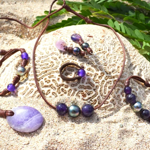 Presentation collection Amethiste et perles